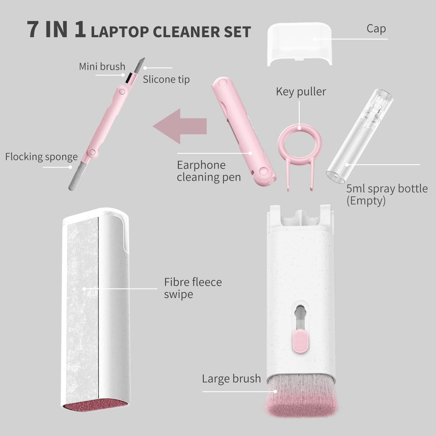 7 in 1 Computer Keyboard Cleaning Brush kit Set (Copy)